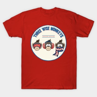 Three Wise Monkeys Winter Edition T-Shirt